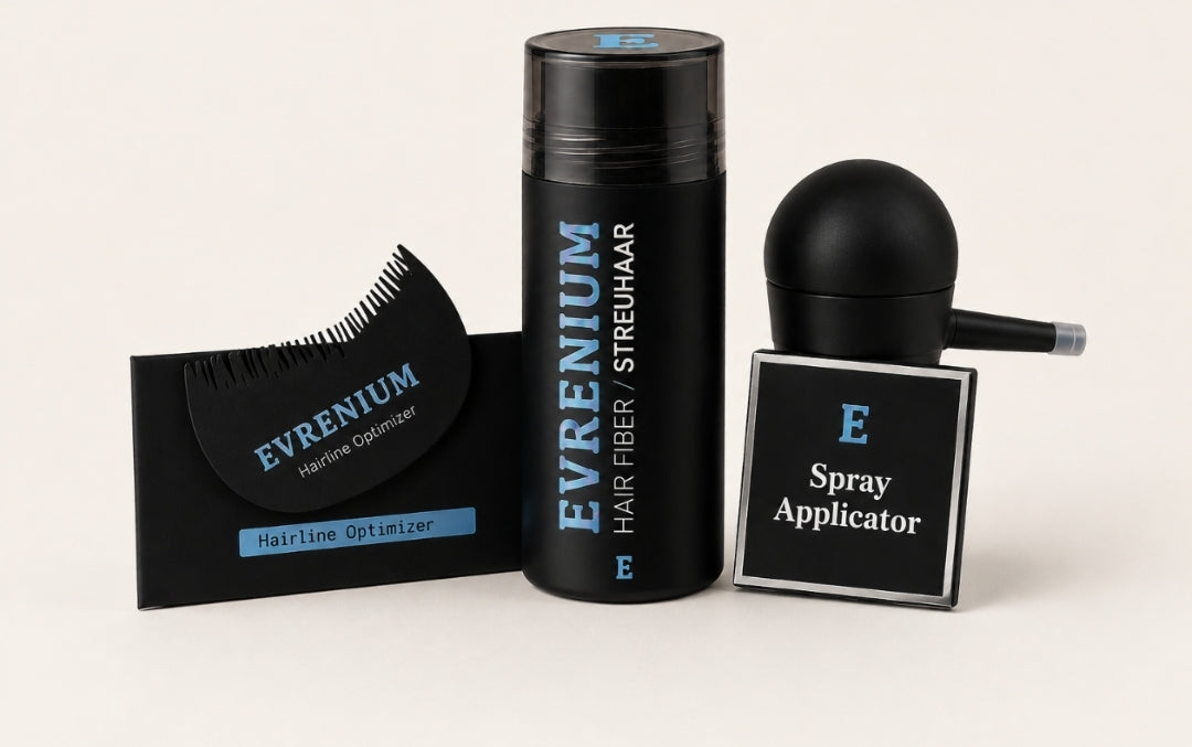 EVRENIUM™ Premium Schütthaar Set – Die Komplettlösung für dichteres Haar